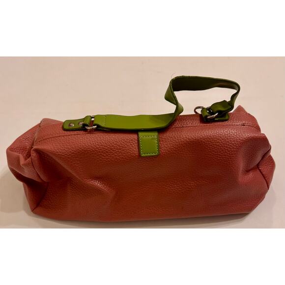 Tommy Hilfiger Pink/Green Shoulder Bag w/Charm Y2K Front Snap - Picture 2 of 9